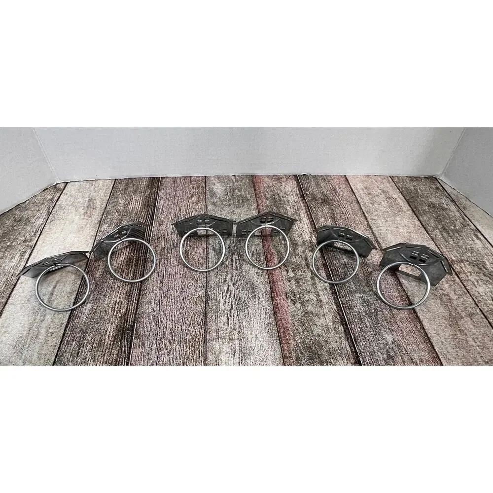 Galvanized Metal House Napkin Rings Set of 6 Farmhouse Cottage Table Decor